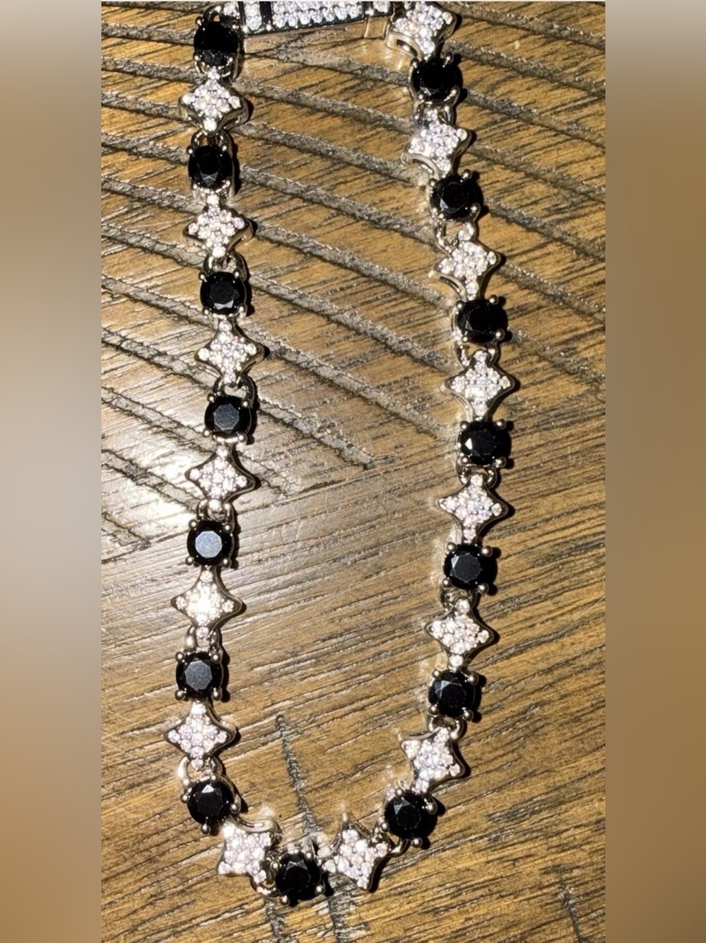 Source Unknown Black and Silver Pavé Link Bracelet - Picture 1 of 3
